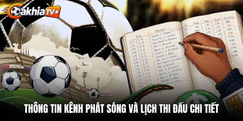 Thông tin kênh phát sóng và lịch thi đấu chi tiết