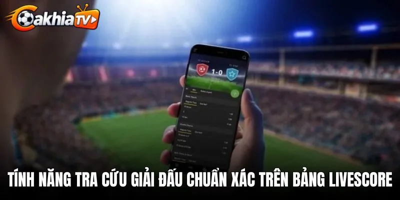 Tính năng tra cứu giải đấu chuẩn xác trên bảng livescore